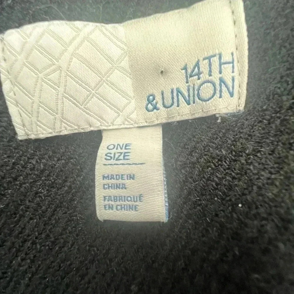 14th & union women's cape jacket, Faux Leather Trimmed One Size - Picture 10 of 11